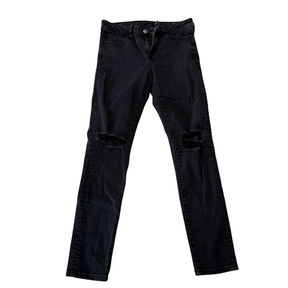 American Eagle Outfitters Dark Black Ripped Jeggings